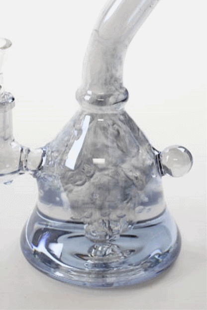 6" 2-in-1 fixed 3 hole diffuser bell Metallic tinted bubbler