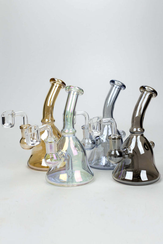 6" 2-in-1 fixed 3 hole diffuser bell Metallic tinted bubbler