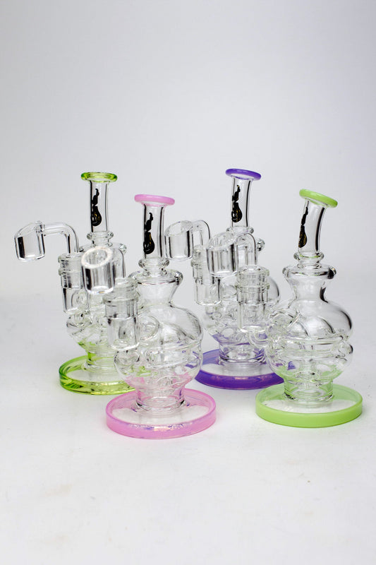 6" Genie Double glass recycle rig with shower head diffuser